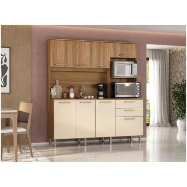 Imagem de Armário de Cozinha Compacta Luciane Luna 8 Portas 2 Gavetas com Torre 