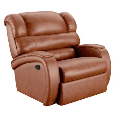 Imagem de Poltrona do Papai Reclinável Napoli Manual Gatilho PU Caramelo Brilho FH1 - D'Rossi