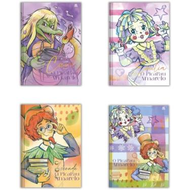 Imagem de Kit de Cadernos Brochurão, Animativa, Capa Dura, o Pica Pau Amarelo, 80 Folhas, Pacote com 6