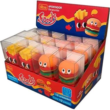 Imagem de Apontador com 1 Furo, Foods, 2 modelos, Embalagem com 12 Unidades, Tilibra
