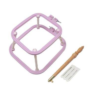 Imagem de Fancyes Suporte de mesa para bordado, bastidor para bordado, suporte, moldura leve para agulha perfurada, moldura para ponto cruz para costura, Roxo