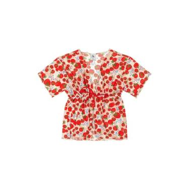 Imagem de Saida de Praia Estampada para Menina Quimby, Bege, 1