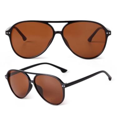 Imagem de VFDHN Óculos de sol vintage feminino e masculino com lentes gradientes UV400 e leopardo para mulheres (C3 marrom)