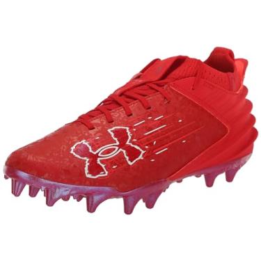 Imagem de Under Armour Tênis de futebol masculino Blur Smoke Suede 2.0 Mc, (600) Vermelho/Beta/Vermelho, 8.5