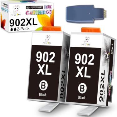 Imagem de MS DEER Cartucho de tinta preta 902XL para impressoras HP compatível com HP 902 XL HP902 XL HP902XL BK para OfficeJet Pro 6978 6968 6958 6962 6970 6975 6960 6979 6950 2-Pack