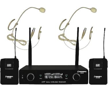 Imagem de Microfone Sem Fio Duplo de Cabeça UHF SD-38BB - Soundrix