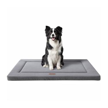 Imagem de WESTERN HOME Cama de cachorro para gaiola, tapete de espuma de alta resiliência com pelúcia ondulada macia, confortável, antiderrapante, lavável, para cães e gatos grandes, médios e pequenos
