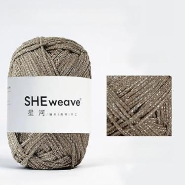 Imagem de Fio de macramê de 1,5 mm, cordão de macramê 100% algodão, fio de crochê 100 programas, fio brilhante brilhante, fio brilhante para crochê, suéter de tricô, cachecol (cintilante)