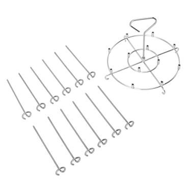 Imagem de Acouto Suporte para Espeto de Fritadeira Suporte para Espetos Verticais de Churrasco de Aço Inoxidável Fritadeira de 6 Quartos - Acessórios para Grelhar Kebabs Carne Legumes