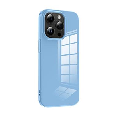 Imagem de Capa rígida Candy Color para iPhone 14 13 12 Pro Max brilhante capa traseira de cor sólida para iPhone 13 12 13P 14P, azul, para iPhone 13