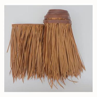 Imagem de Telhado de palha sintética, cobertura de guarda-chuva de rolo de palha artificial mini bar teto pátio guarda-sol, rolos de palha para tiki bar jardim pátio cerca decoração de festa de longa duração