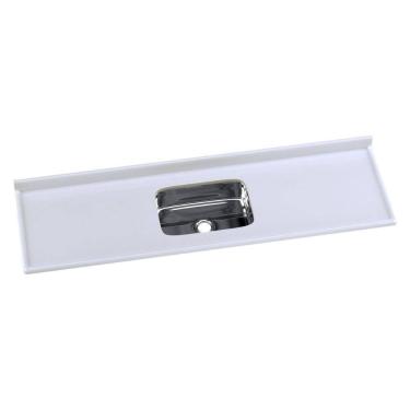 Imagem de Pia De Cozinha Mármore Sintético 180x55cm Com Cuba Aço Inox Multimóveis CR20476 Gelo