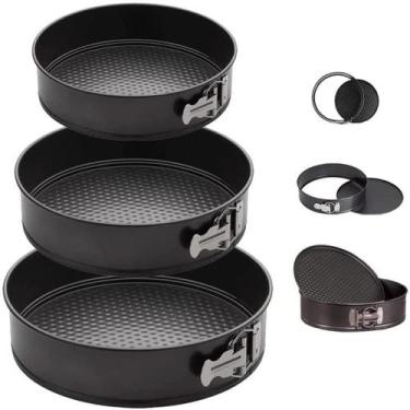 Imagem de Kit 3 Assadeiras para Bolo Torta com Fundo Removível e Antiaderentes -