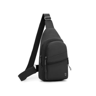 Imagem de Bolsa tiracolo pequena para mulheres e homens, mochila tiracolo de peito para viagens ao ar livre e caminhadas, Preto, Simplicidade