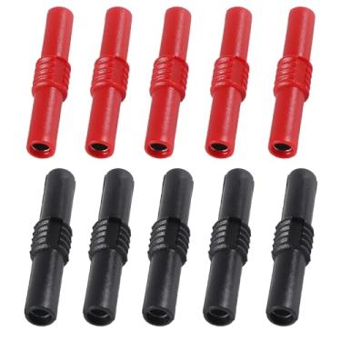 Imagem de 10 peças de acoplador banana de 4 mm fêmea para fêmea soquete banana plugue isolado para conector banana de 4 mm adaptador de extensão alto-falante multímetro