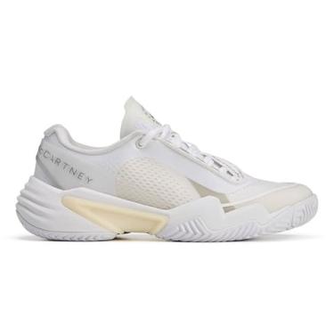 Imagem de adidas Stella McCartney Barricade Tênis feminino, Branco/leite de amêndoa - smc/cinza salgueiro, 34