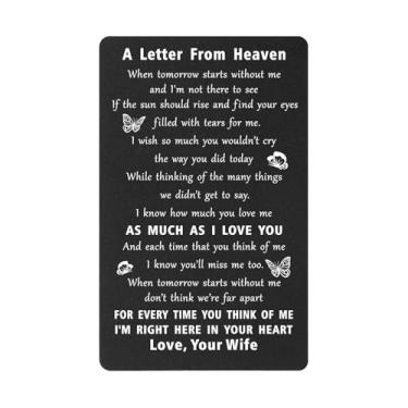 Imagem de Cartões de simpatia para perda de esposa, cartas da morte mulheres no céu para marido, presentes de luto memorial, cartão de carteira