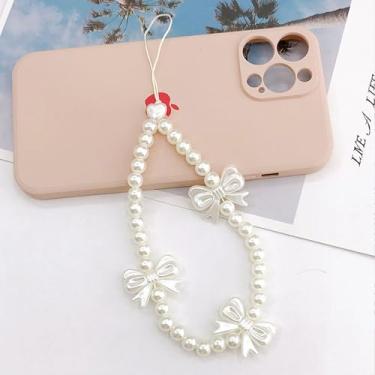 Imagem de Amuleto de telefone com contas Kawaii feito à mão com cordão de telefone de acrílico para câmera bolsa chaveiro pingente pérolas