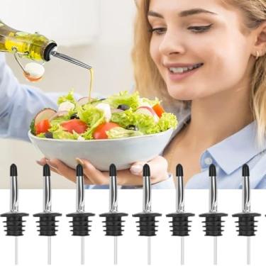 Imagem de Tampa e despejadores de garrafa de controle preciso de xarope de gelo - bicos profissionais para cones de neve e sabores de bebida (pacote com 8), curto