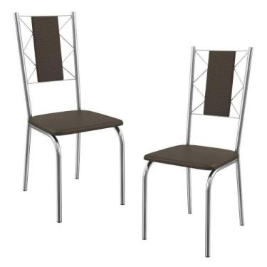 Imagem de Kit 2 Cadeiras Cromada Sala Jantar 2C076CR material sintético Kappesbe