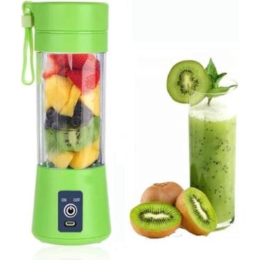 Imagem de Liquidificador Portátil Juice Cup Recarregável USB – Mini Copo Mixer 2 Lâminas Inox | Prepara Sucos, Shakes e Vitaminas em Qualquer Lugar | Verde