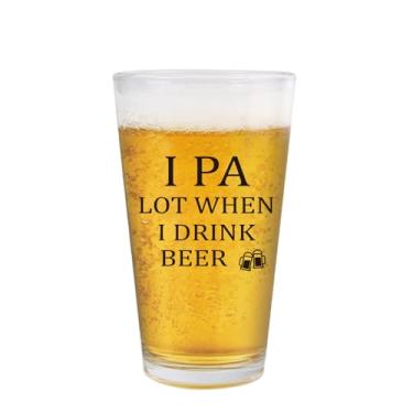 Imagem de Jogskeor Copo de cerveja IPA Lot When I Drink 473 ml, presentes de cerveja para homens, aniversário, aposentadoria, presentes de Natal para pai, tio, marido, irmão