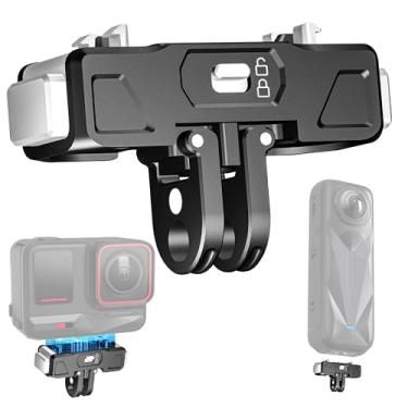Imagem de Gaekol Ace Pro 2 novo suporte magnético atualizado de liberação rápida com trava de segurança para Insta360 X5/Ace Pro 2 adaptador de liberação rápida de metal