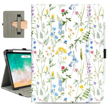 Imagem de Vimorco Capa para iPad Air M3/M2 de 11 polegadas 2025/2024, para iPad Air 5ª/4ª geração, capa de 10,9 polegadas, capa de 4ª/3ª/2ª/1ª geração/alça de mão/bolso, arte floral