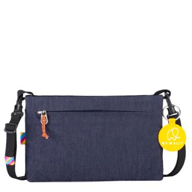 Imagem de mywalit Mylite Bolsa transversal organizadora média | 23 x 15 cm | Mistura de algodão e nylon | Unissex | Fecho de zíper, Azul marino, Bolsa unissex compacta urbana leve Mylite