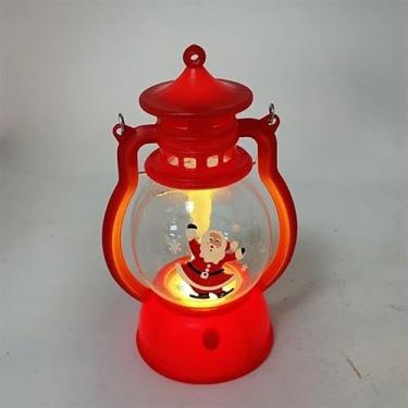 Imagem de Lanterna Natalina Redonda 7.5x12cm - Design com Papai Noel para Decoração de Mesa e Ambientes(Papai Noel,1 Unidade)