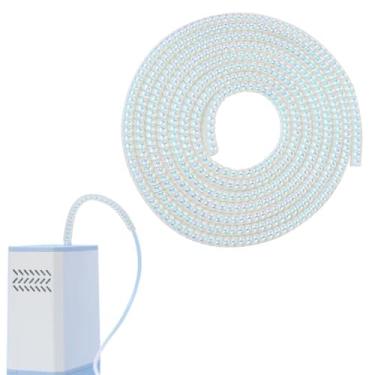 Imagem de Alisador de crimpagem com suporte de tubo de oxigênio - organizador de mangueira antitorção com tira reflexiva a laser, acessório concentrador de O2, 1,5 m de comprimento (branco)