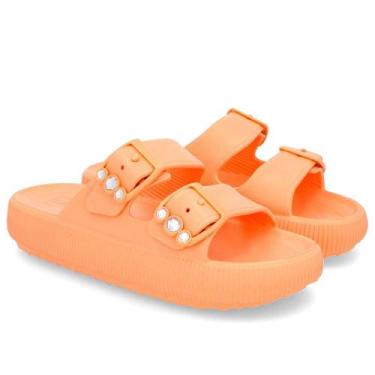 Imagem de Chinelo usaflex plataforma poof eva fivela ref al4401, 35, Laranja