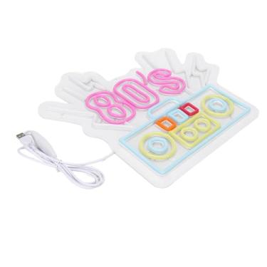 Imagem de Generic Painel Acrílico de Sinal Neon Dos Anos 80, Luz Led para Bar, Loja de Festas, café, Decoração de Parede Nostálgica Dos Anos 80 [Decoração de festa]