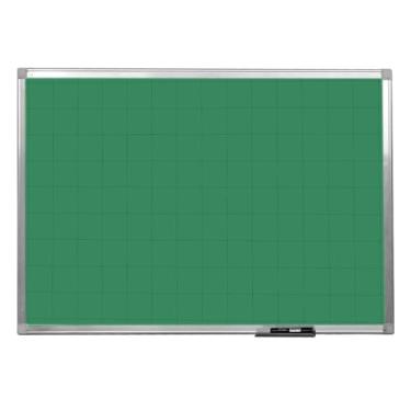 Imagem de Quadro Verde Fórmica Quadriculada Moldura Alumínio A STALO, 120x90
