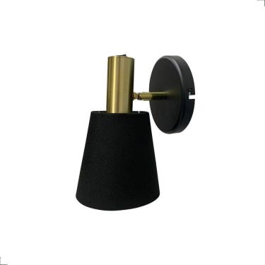 Imagem de Arandela Torcia Com Cupula Tecido Preto Spotline Moderno 885