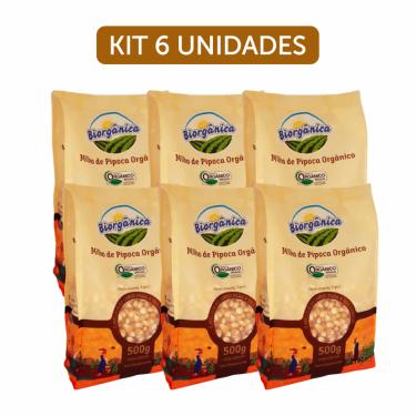 Imagem de Kit 6X: Milho de Pipoca Orgânica Biorgânica 500g