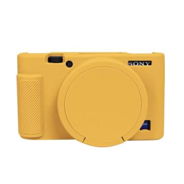 Imagem de Easy Hood Capa RX100, capa de silicone para câmera leve e macia com capa de lente removível para câmera DSLR Sony DSC-RX100 III / RX100 V / RX100 IV / RX100 VII DSLR (amarelo)