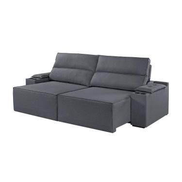 Imagem de Sofá 3 Lugares Retrátil E Reclinável M-180 Martins Veludo Grafite