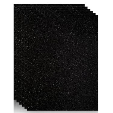 Imagem de BigOtters 27 folhas de papel cartolina com glitter preto, cartolina brilhante A4 para projetos de arte faça-você-mesmo, scrapbook, decoração de festa de casamento, aniversário, 250 g/m²
