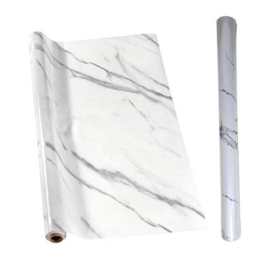 Imagem de Papel de Parede Adesivo Autocolante Flexivel Marmore Falso Reforma Obr