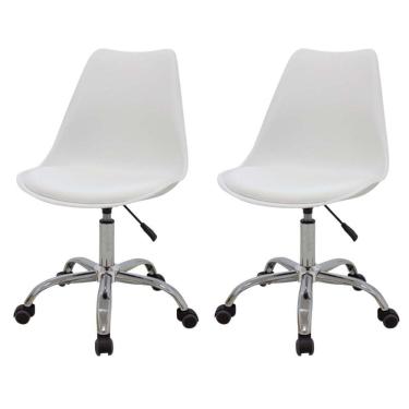 Imagem de Kit 2 Cadeiras Office Luísa Rivatti Pp Branco Rodízio