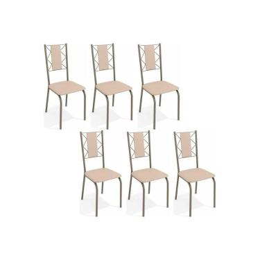 Imagem de Kit 6 Cadeiras Sala Jantar Lisboa C076 6 Un Niquel Nude 16