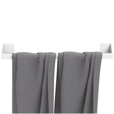 Imagem de Porta Toalha de Banho Adesivo 3m Banheiro Parede Branco DF