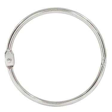 Imagem de LDEXIN 12 anéis de fichário de folhas soltas de 6 cm, anéis de livro banhados a níquel de metal para folhas soltas, cartões flash, chaveiros, álbuns, cartões de índice, fotos, para escola, casa ou