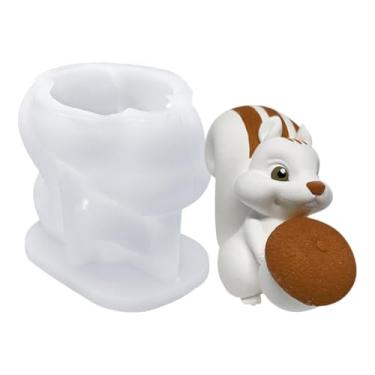 Imagem de Molde de silicone animal para fazer velas de esquilo, molde de fundição de resina epóxi 3D para artesanato faça você mesmo, sabonete, escritório em casa, pendurar na parede, decoração de Natal
