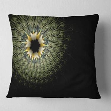 Imagem de Design de flor fractal simétrica em verde claro, sala de estar, sofá, almofada de alta qualidade + capa de almofada impressa em ambos os lados 66 cm x 66 cm