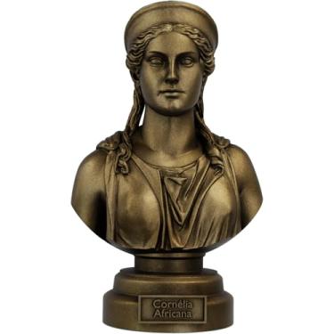 Imagem de Estátua Busto Cornélia Africana - Matrona Romana (Cor Ouro Velho)