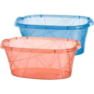Imagem de Bacia Oval Grande, Plástico Translúcido, 30L Cores Sortidas