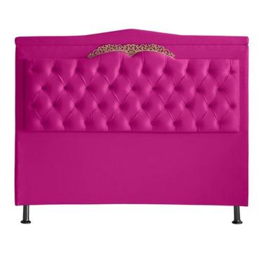 Imagem de Cabeceira De Cama Box Madri Casal Queen 160 Cm Suede Rosa Pink Eli Móveis E Decoração