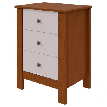 Imagem de Mesa De Cabeceira 3 Gavetas Maggiore New - Lopas Frassino/off White.